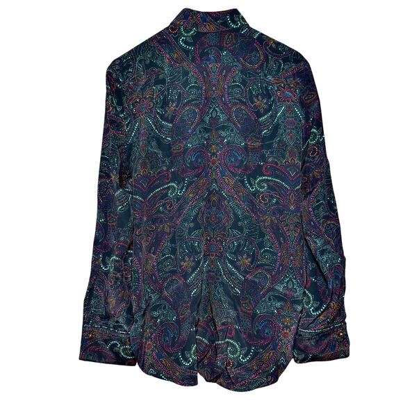 NWT Robert Graham Gabriela Silk-Blend Shirt Women’s Medium Multi WR22111 - Picture 4 of 15